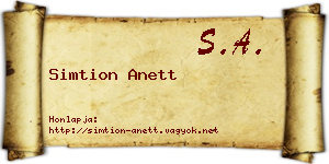 Simtion Anett névjegykártya